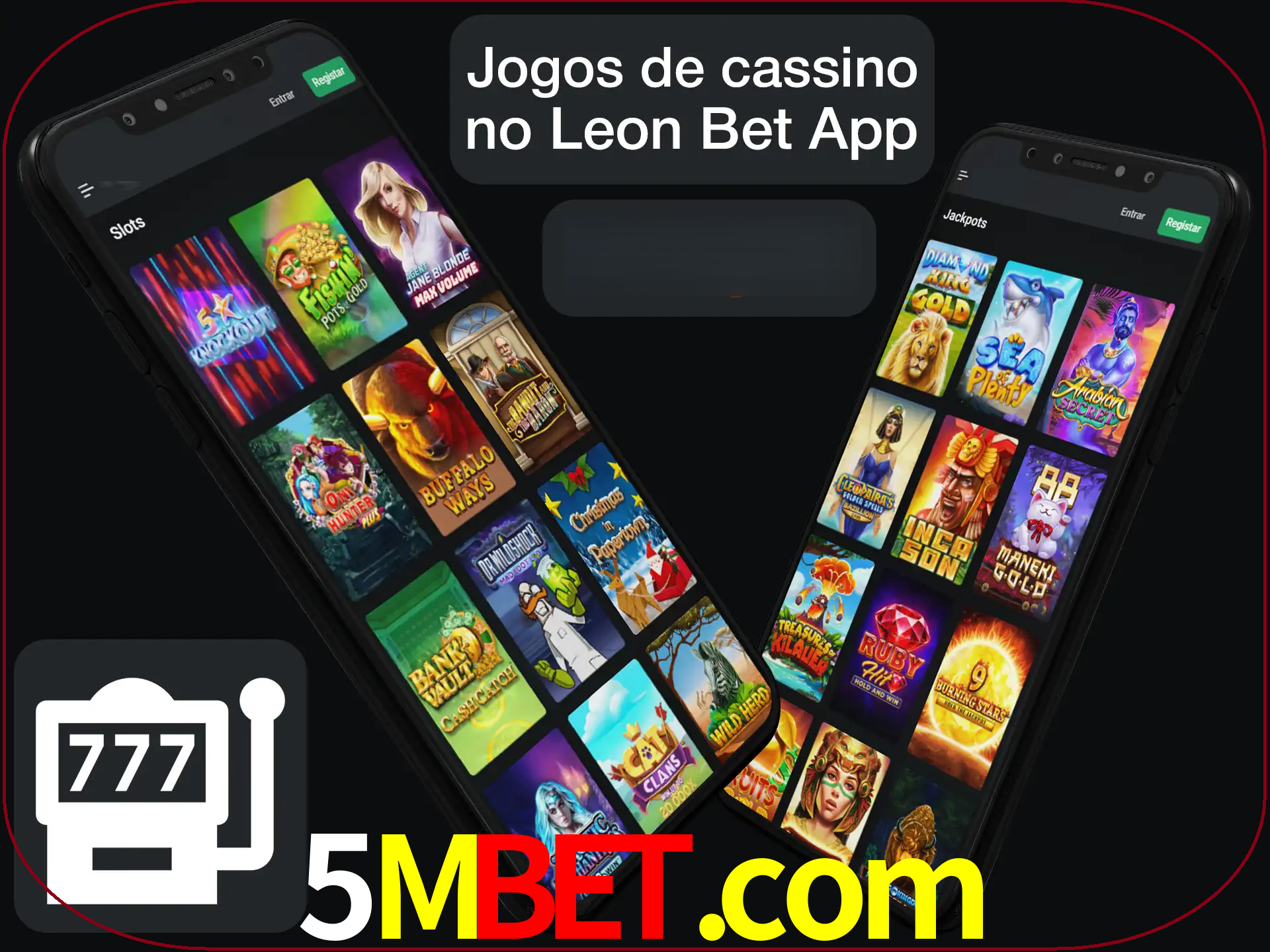 Escolha quais jogos de cassino jogar no app.