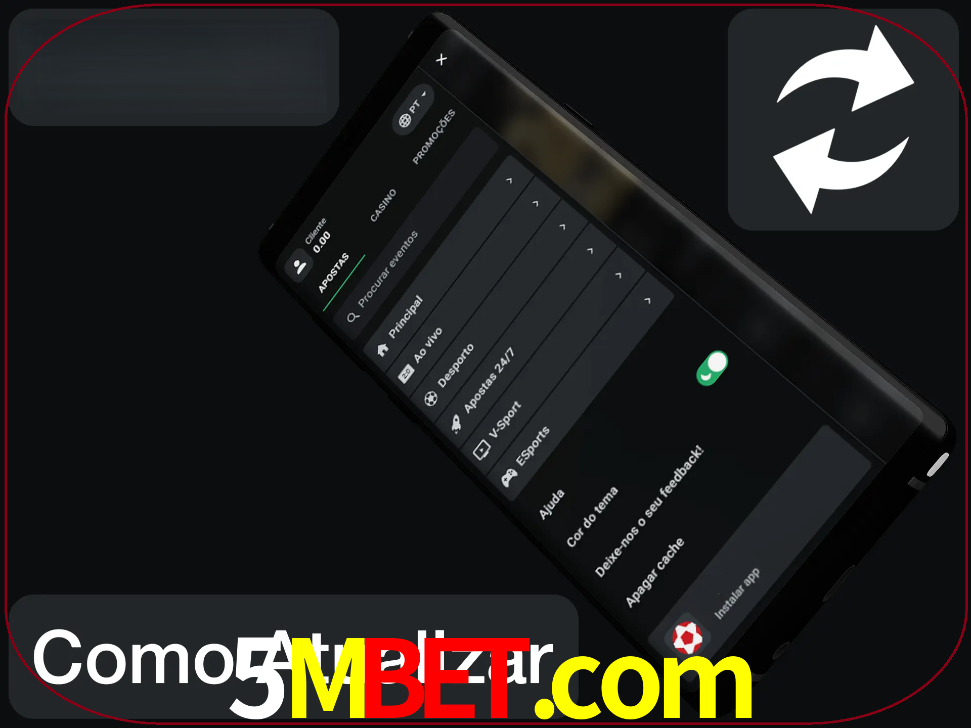 O aplicativo é atualizado automaticamente quando você faz o login.
